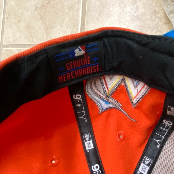 New Era Orange Miami MARLINS Florida Strap Back Baseball Hat MINTY MLB 9Fifty - Picture 5 of 10